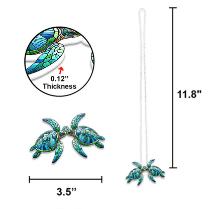 Love Turtles - Personalized Turtle Car Ornament