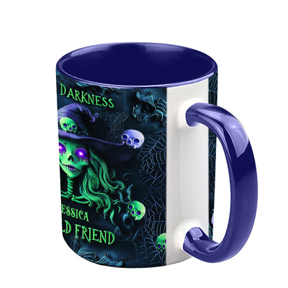 Hello Darkness My Old Friend - Personalized Witch Accent Mug