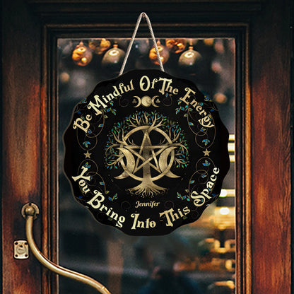 Please Be Mindful - Personalized Witch Custom Shaped Wood Sign