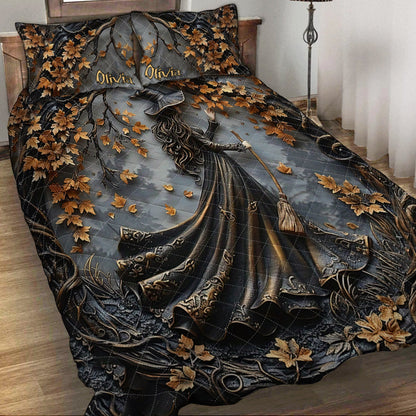 Beautiful Witch - Personalized Witch Quilt Set