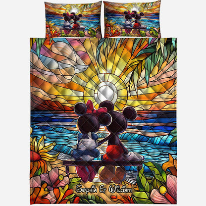 Romantic Sunset - Personalized Mouse Quilt Set