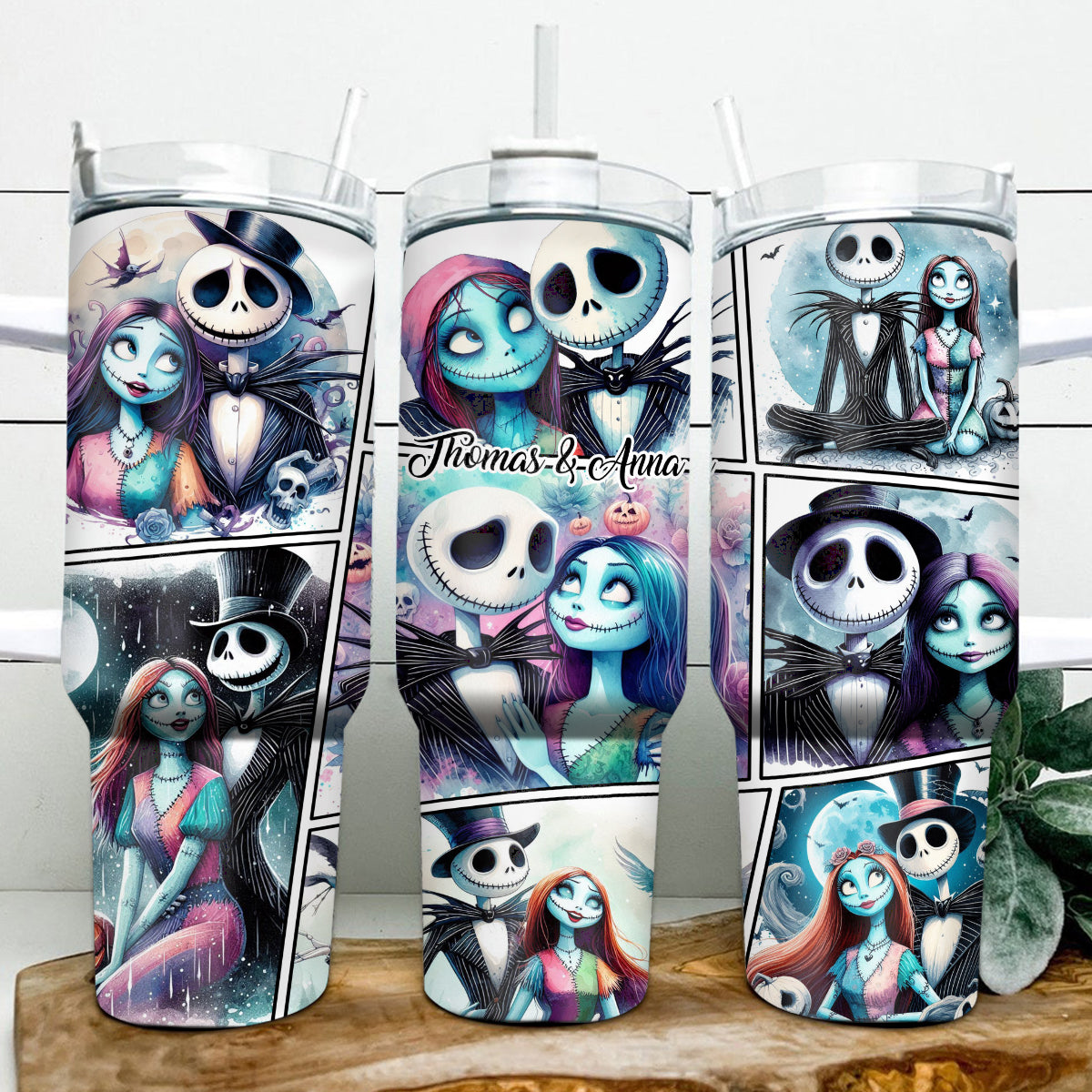 We're Simply Meant To Be - Personalized Nightmare Tumbler With Handle