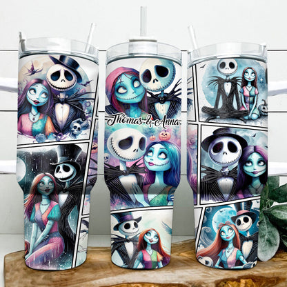 We're Simply Meant To Be - Personalized Nightmare Tumbler With Handle