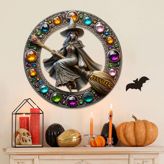 Beautiful Witch - Personalized Witch Cut Metal Sign