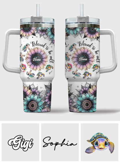 First Mom Now Grandma - Personalized Grandma Tumbler With Handle