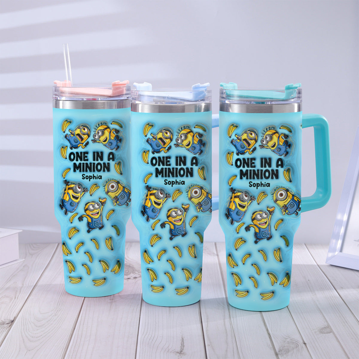 One In A Minion - Personalized Tumbler With Handle