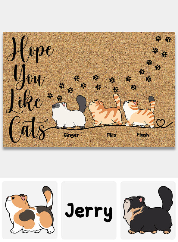 Hope You Like Cats - Personalized Cat Doormat