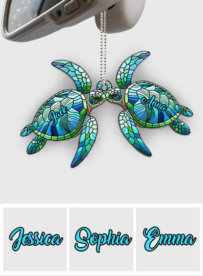 Love Turtles - Personalized Turtle Car Ornament