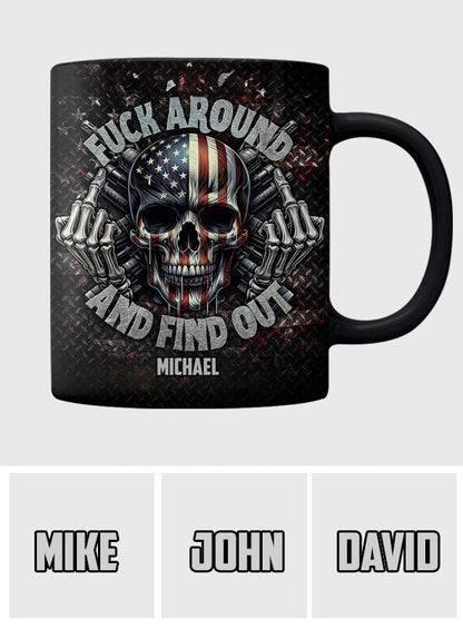 American Flag Skeleton - Personalized Skull Mug