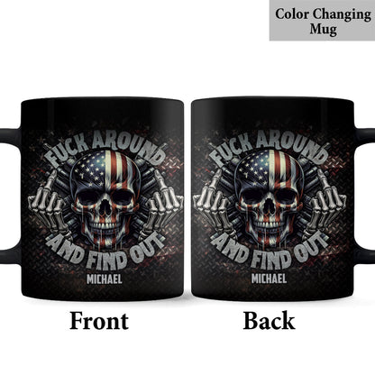 American Flag Skeleton - Personalized Skull Mug