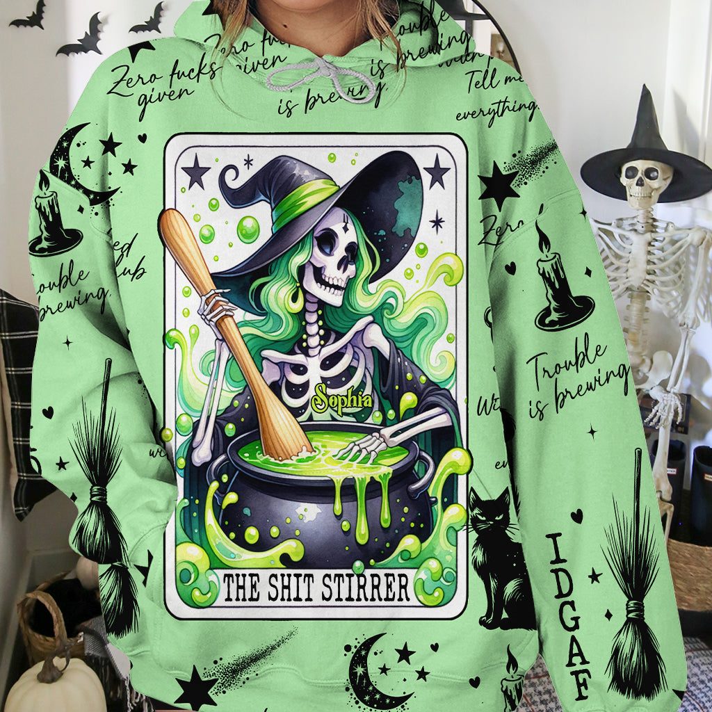 The Shit Stirrer - Personalized Witch All Over Shirt