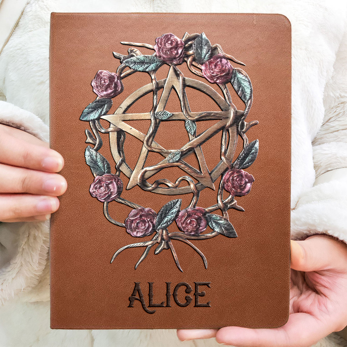 Mystical Witch Ancient Roses - Personalized Witch Leather Journal