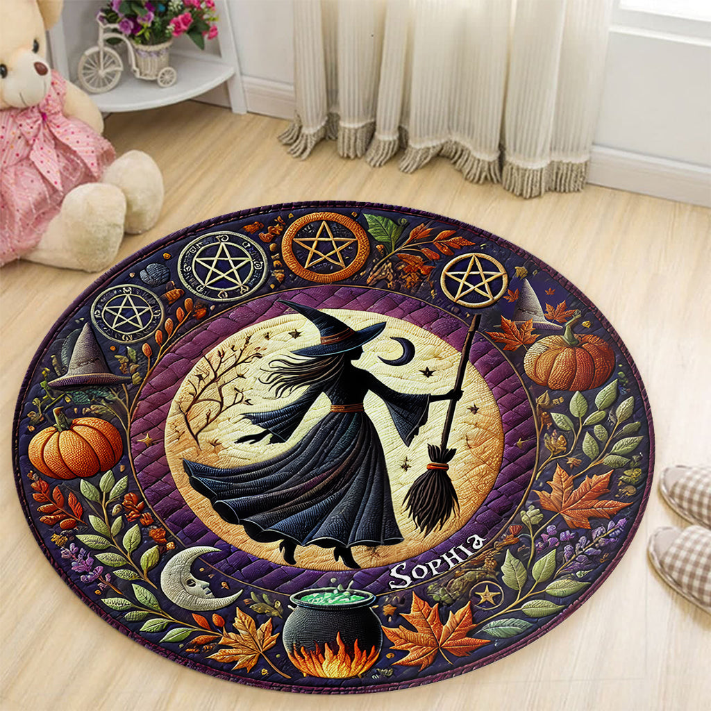 Beautiful Witch - Personalized Witch Round Rug