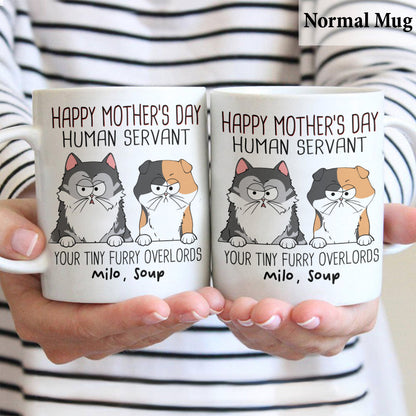 Human Servant Cute Cat Tiny Furry Overlord - Personalized Cat Mug