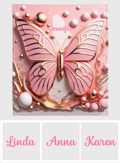 Love Butterflies - Personalized Butterfly Blanket