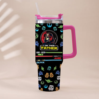 I Am Their Father - Personalized Father Tumbler With Handle