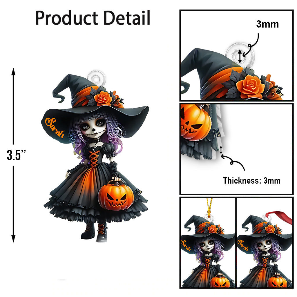 Little Witch - Personalized Witch Custom Shaped Ornament