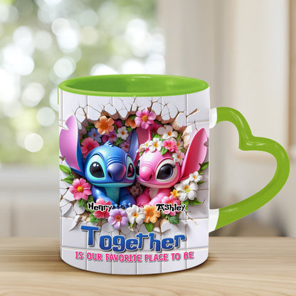 Love Ohana Forever - Personalized Ohana Heart Handle Mug