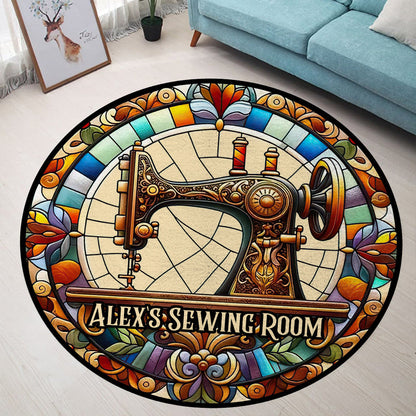 My Sewing Room - Personalized Sewing Round Rug