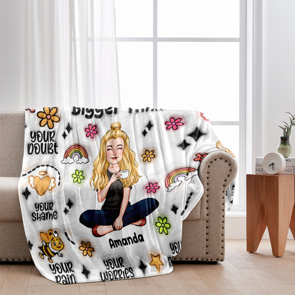 God Is So Much Bigger Than - Personalized Christian Blanket