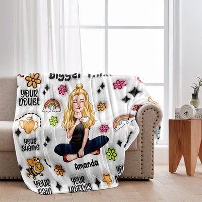 God Is So Much Bigger Than - Personalized Christian Blanket