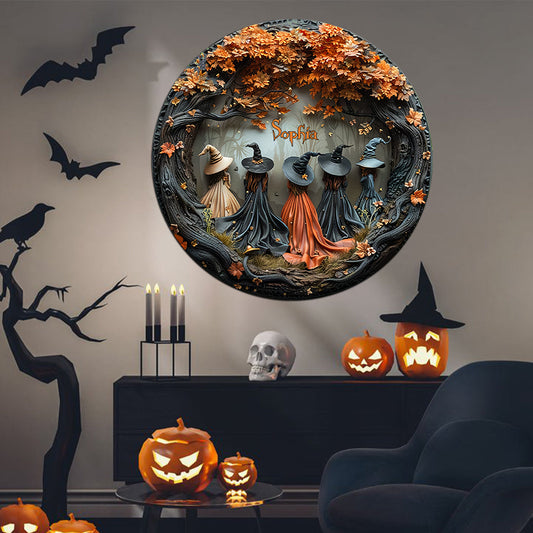 Beautiful Witches - Personalized Witch Round Metal Sign