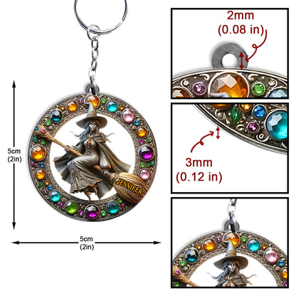 Beautiful Witch - Personalized Witch Keychain