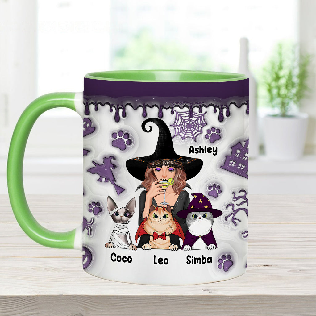 Crazy Cat Witch - Personalized Witch Accent Mug