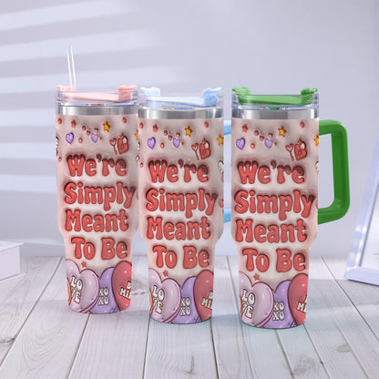 We're Simply Meant To Be Nightmare Couple - Personalized Nightmare Tumbler With Handle