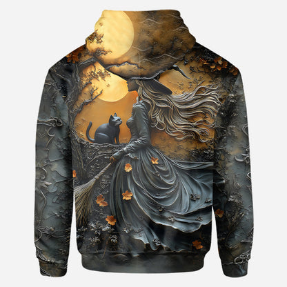 Beautiful Witch & Her Black Cat - Personalized Witch All Over Shirt