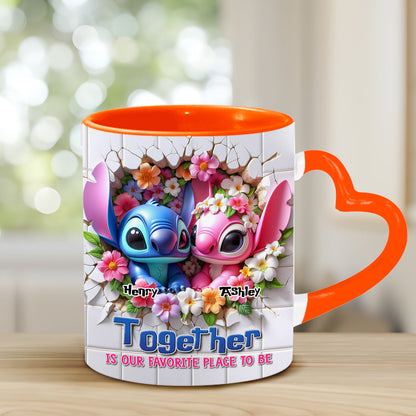 Love Ohana Forever - Personalized Ohana Heart Handle Mug