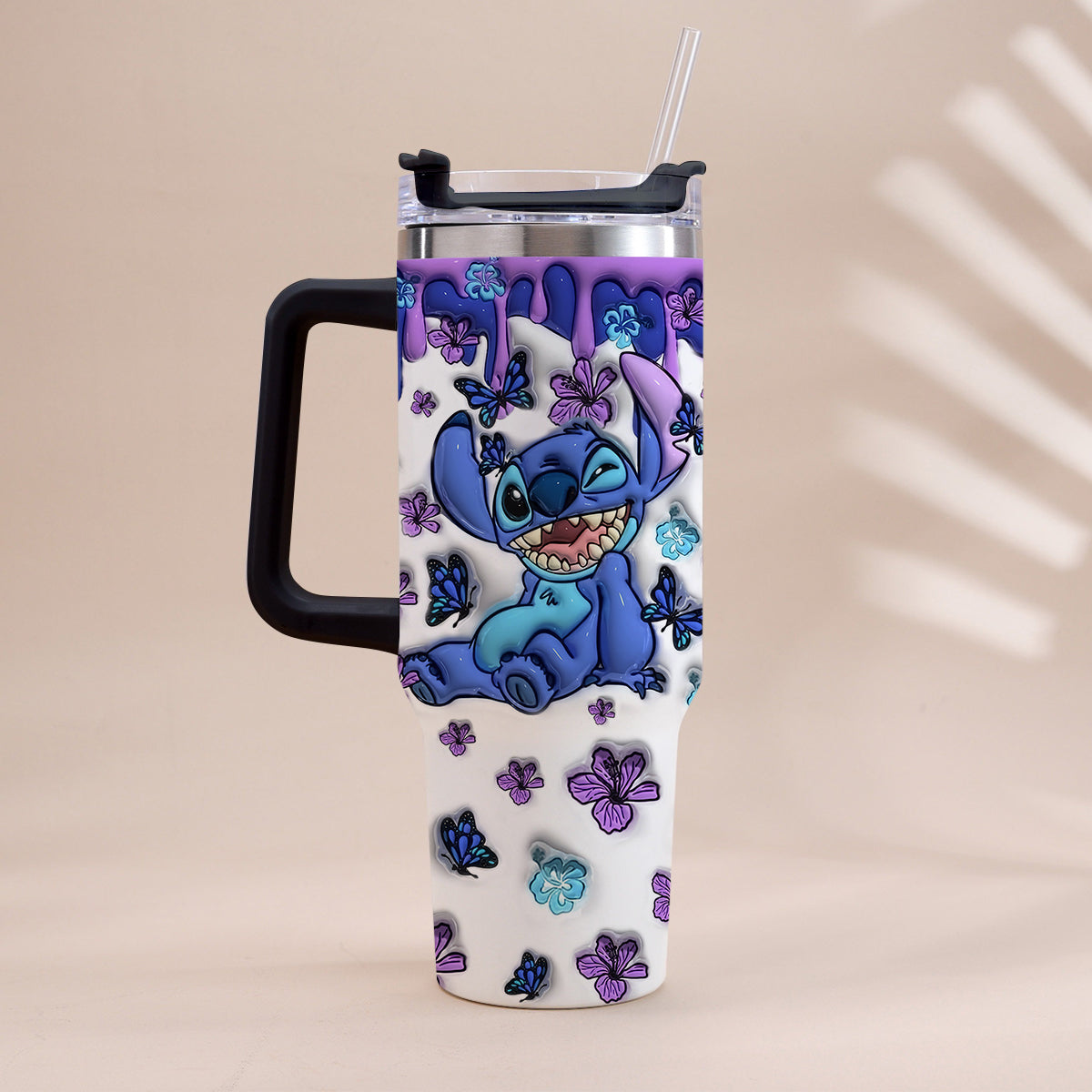 Purple Ohana - Personalized Ohana Tumbler With Handle