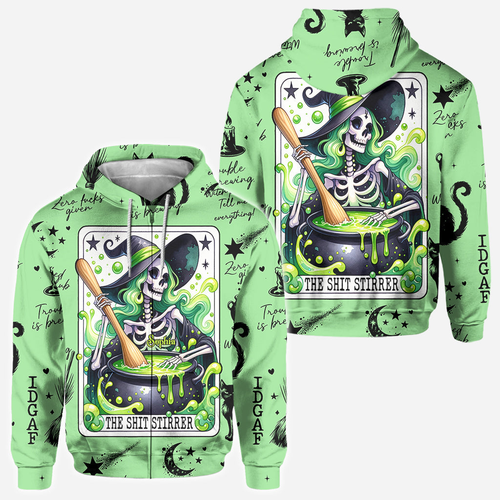 The Shit Stirrer - Personalized Witch All Over Shirt