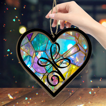 Unconditional Love - Personalized Family 2 Layered Window Hanging Suncatcher