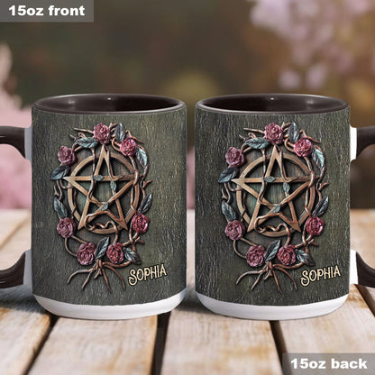 Mystical Witch Ancient Roses - Personalized Witch Accent Mug