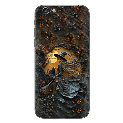 Beautiful Witch & Her Black Cat - Personalized Witch Phone Case