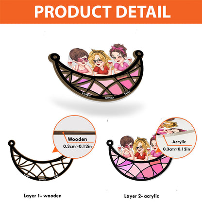 Besties Forever - Personalized Bestie 2 Layered Window Hanging Suncatcher