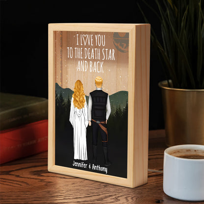 I Love You To The Death Star And Back - Personalized The Force Picture Frame Light Box