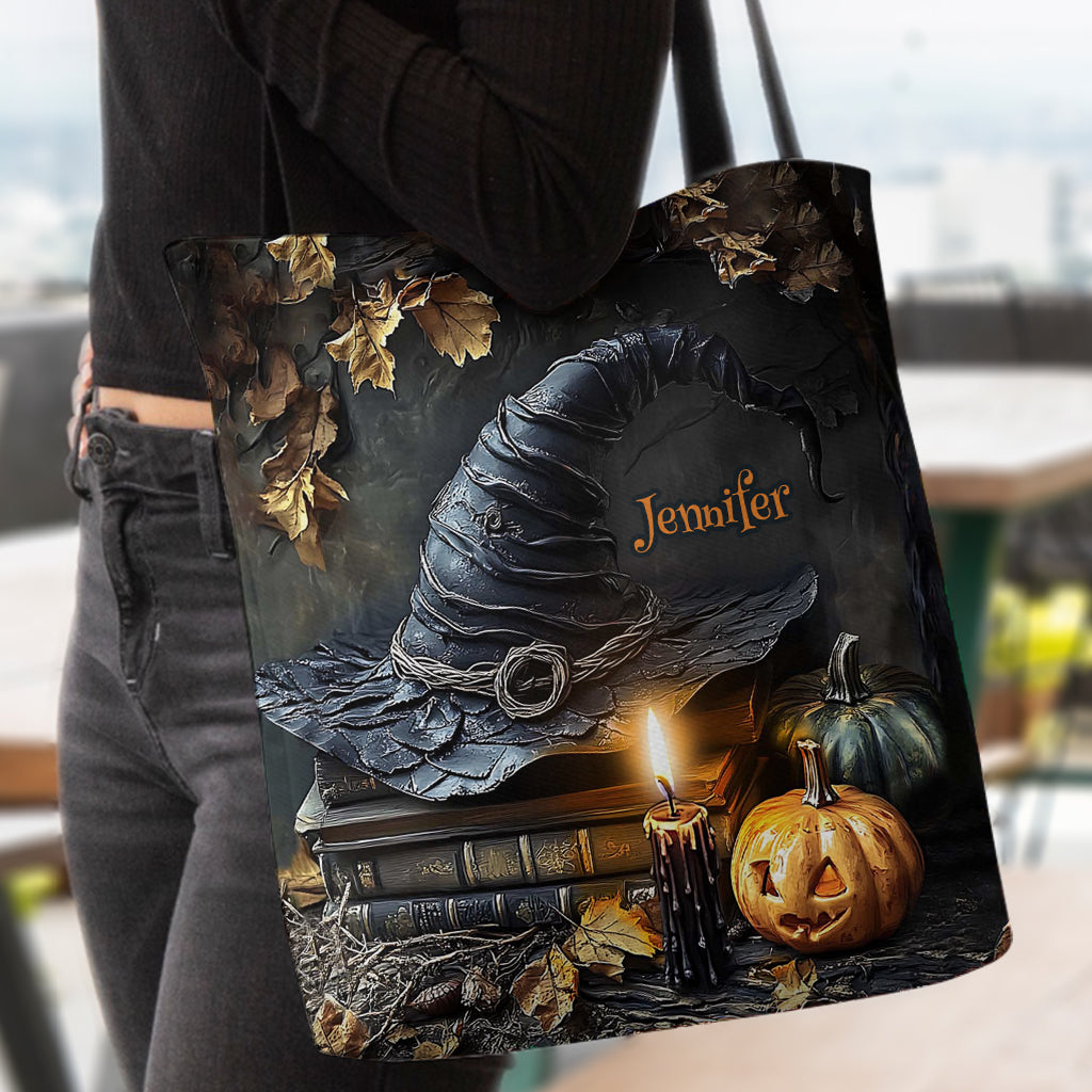 A Witch's Autumn Ritual - Personalized Witch Tote Bag