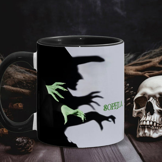 Halloween Witch Shadow - Personalized Witch Accent Mug