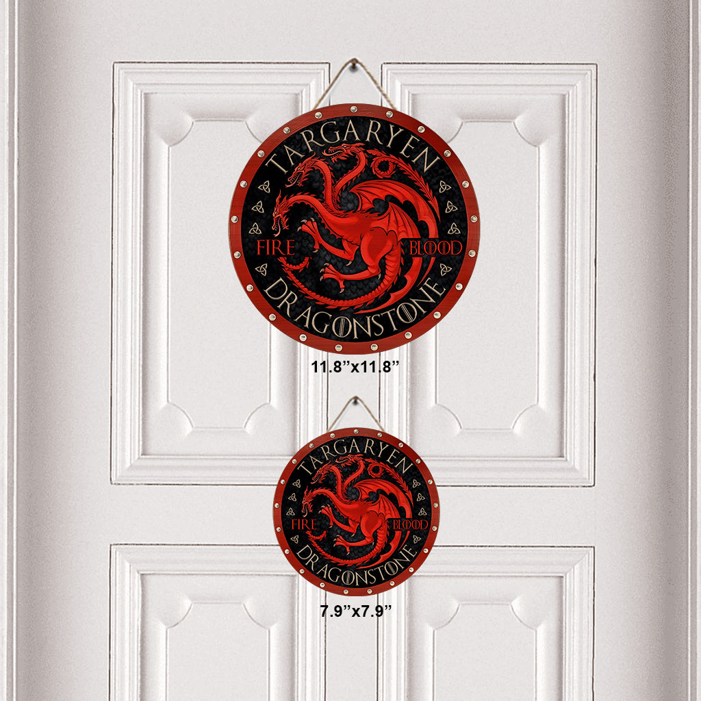 The Song Of Ice And Fire - Personalized Thrones Game Round Wood Sign