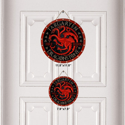 The Song Of Ice And Fire - Personalized Thrones Game Round Wood Sign