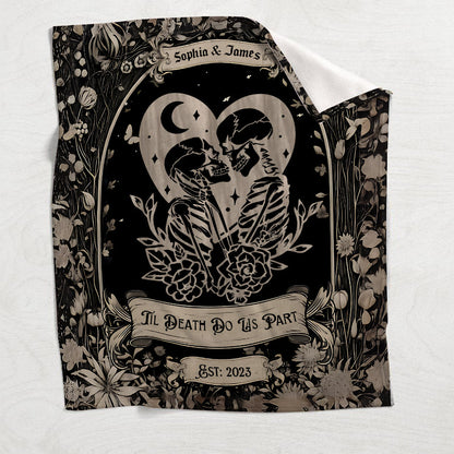 Till Death Do Us Part - Personalized Skull Blanket