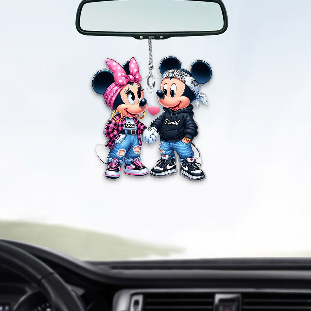 Mouse Couple - Personalized Mouse Transparent Car Ornament