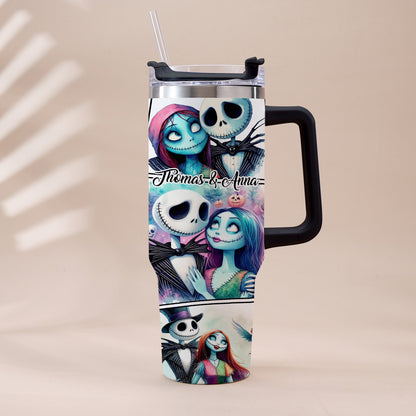 We're Simply Meant To Be - Personalized Nightmare Tumbler With Handle