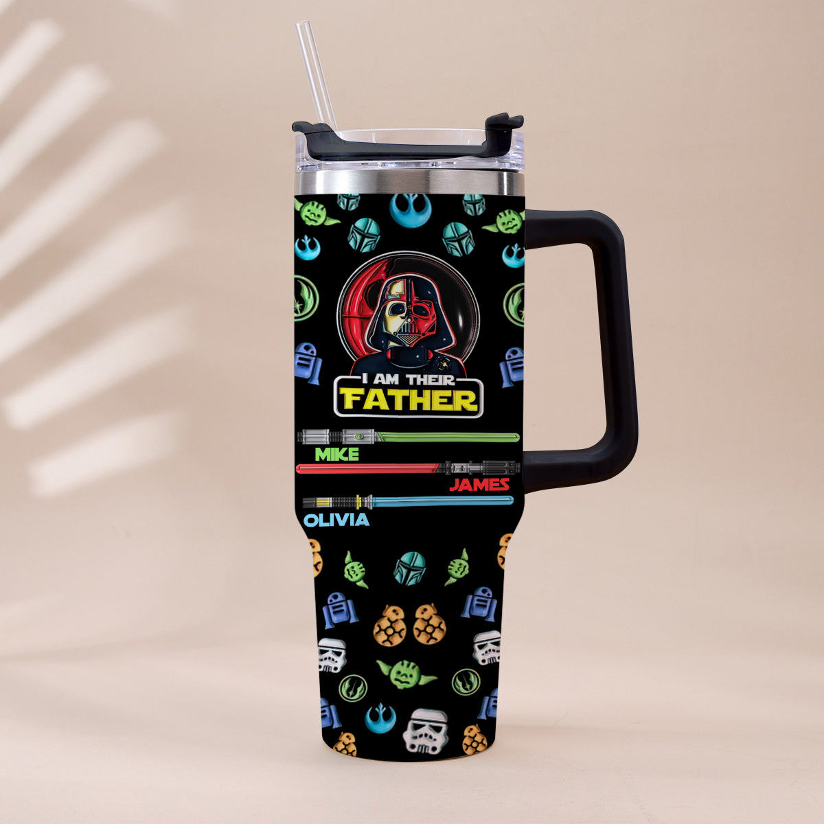 I Am Their Father - Personalized Father Tumbler With Handle