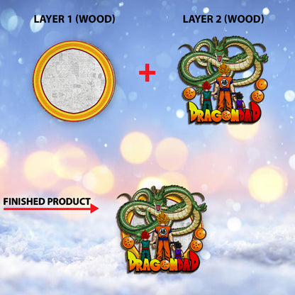 Dragon Dad - Personalized Father 2 Layered Wood Sign / Wood Plaque