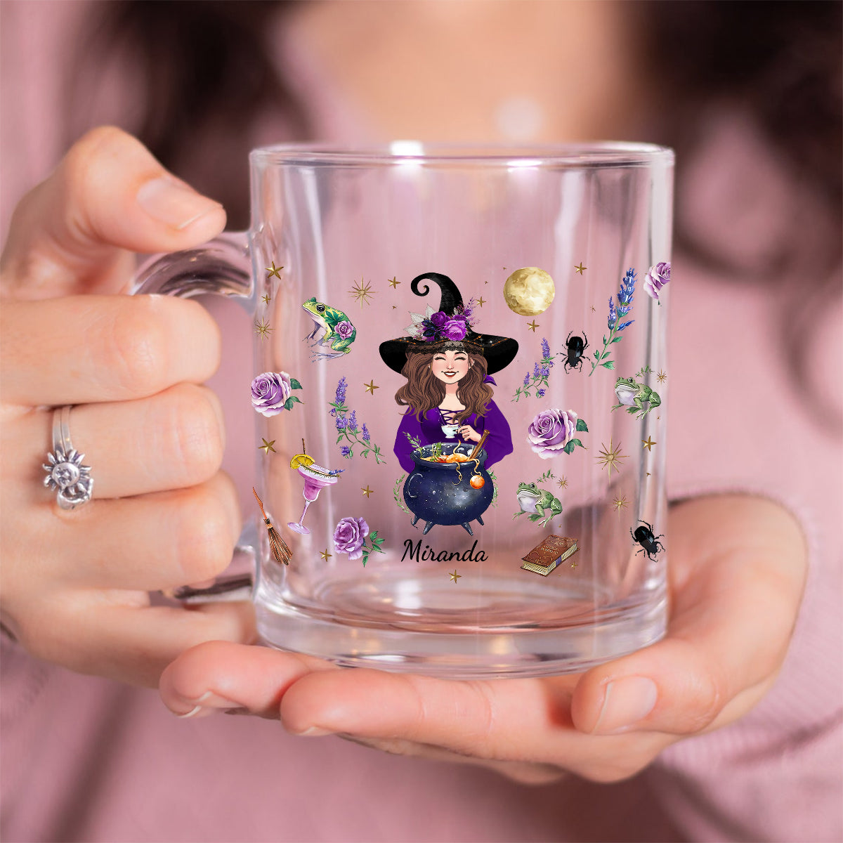 This Witch Needs Coffee Before Any Hocus Pocus - Personalized Witch Glass Mug