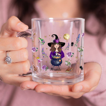 This Witch Needs Coffee Before Any Hocus Pocus - Personalized Witch Glass Mug