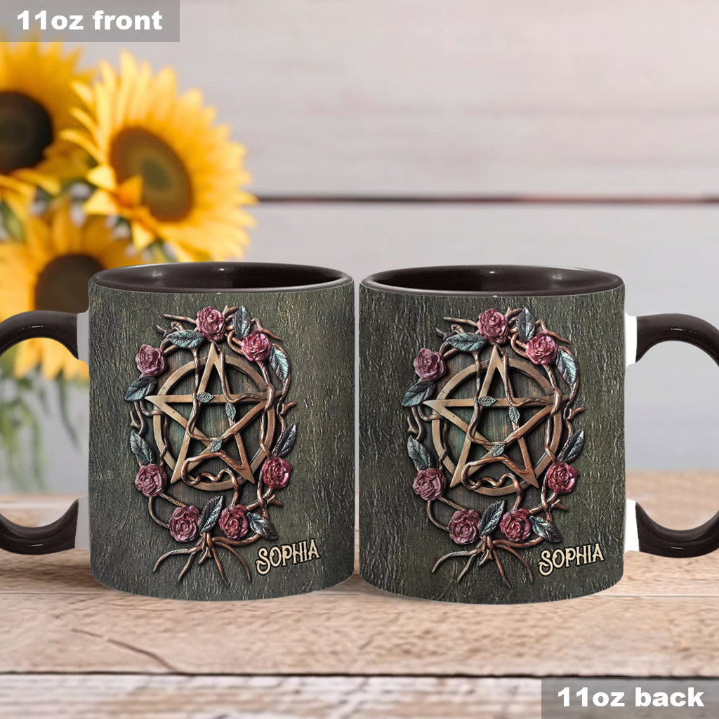 Mystical Witch Ancient Roses - Personalized Witch Accent Mug